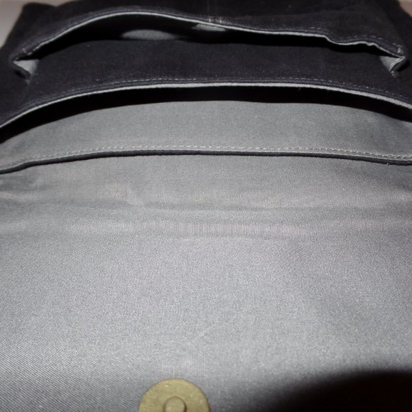 Large Bass black canvas purse NWT Gray straps/trim - Picture 6 of 9